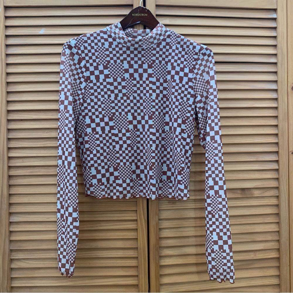 Belle du Jour Checkered Blouse size large